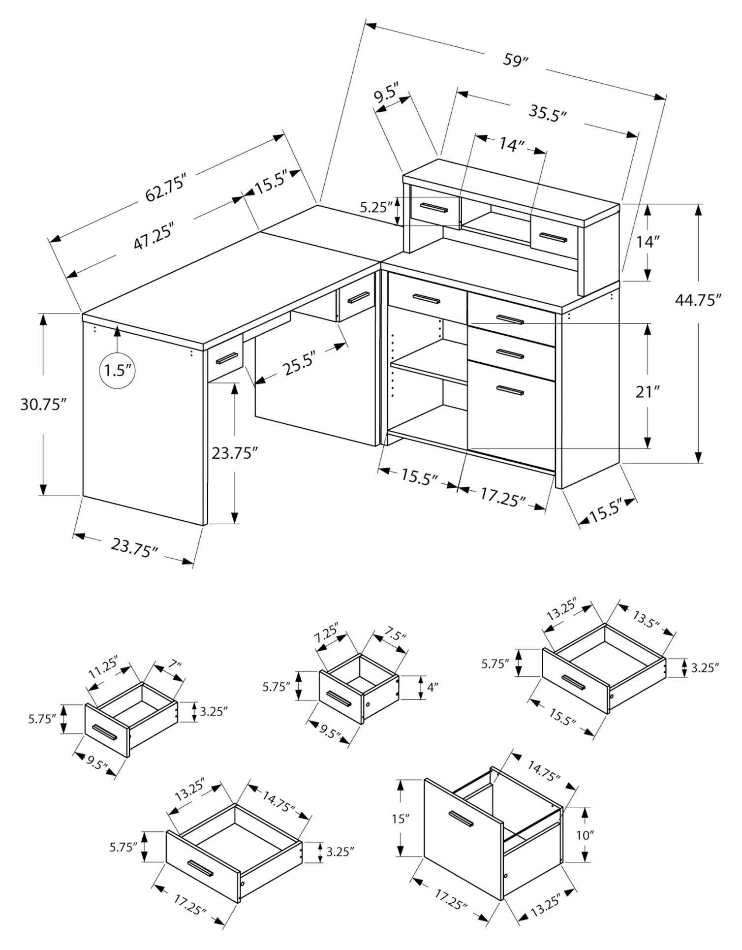 realspace magellan l shaped desk dimensions