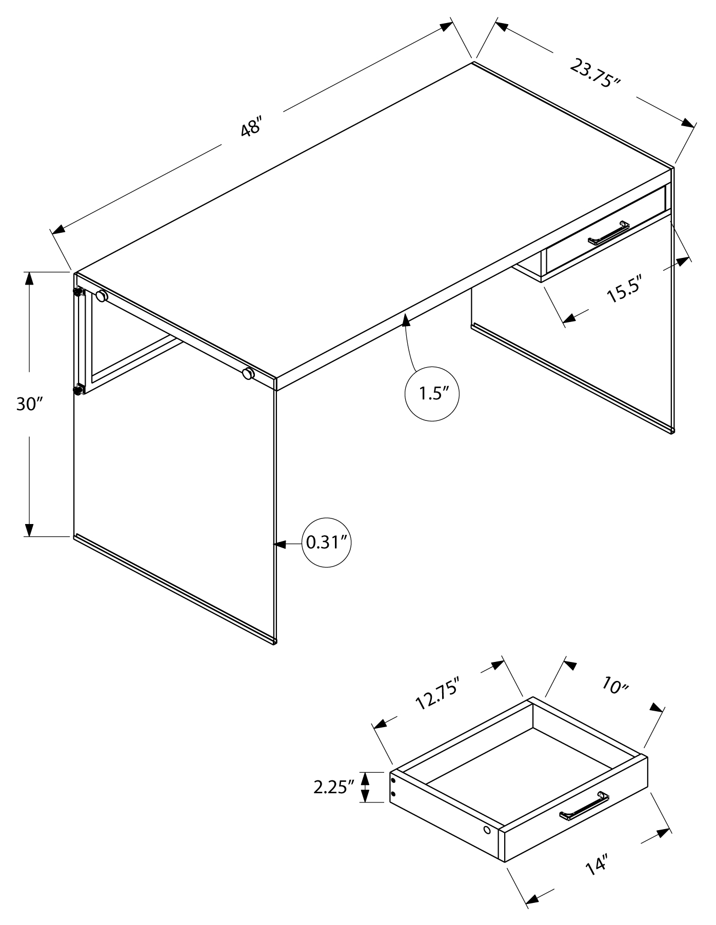 monarch 7209 computer desk