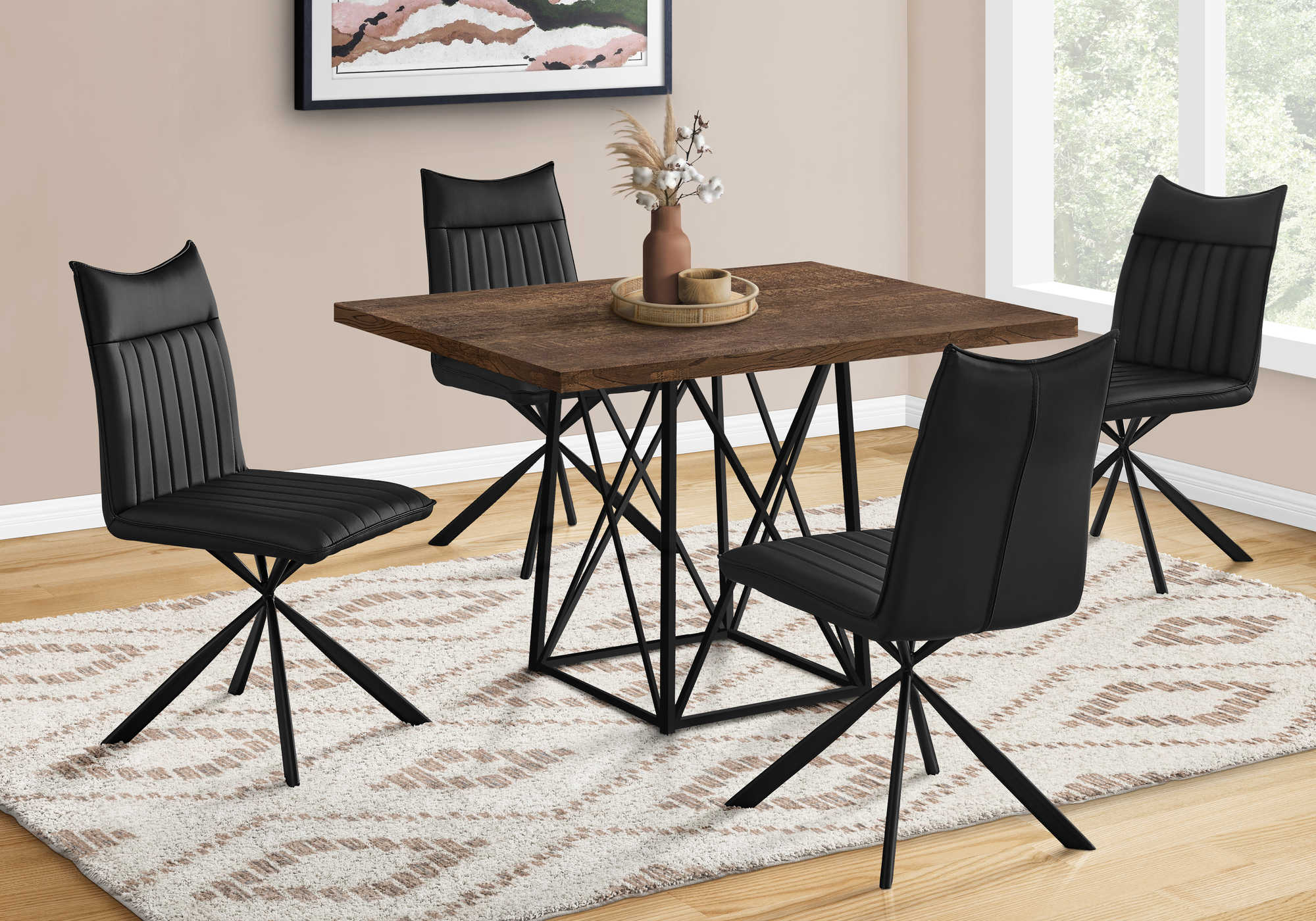  Monarch Specialties 1301, 48 Rectangular, Small, Kitchen,  Room, Veneer, Wood Legs, Brown, Transitional Dining Table-30X 48  Espresso, 47.25 L x 29.5 W x 30 H - Tables