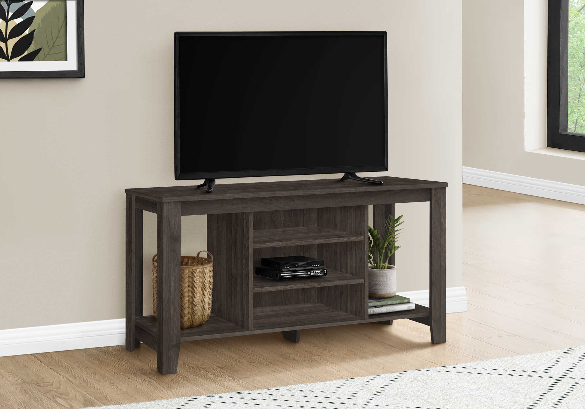 TV STAND - 48"L / BROWN OAK