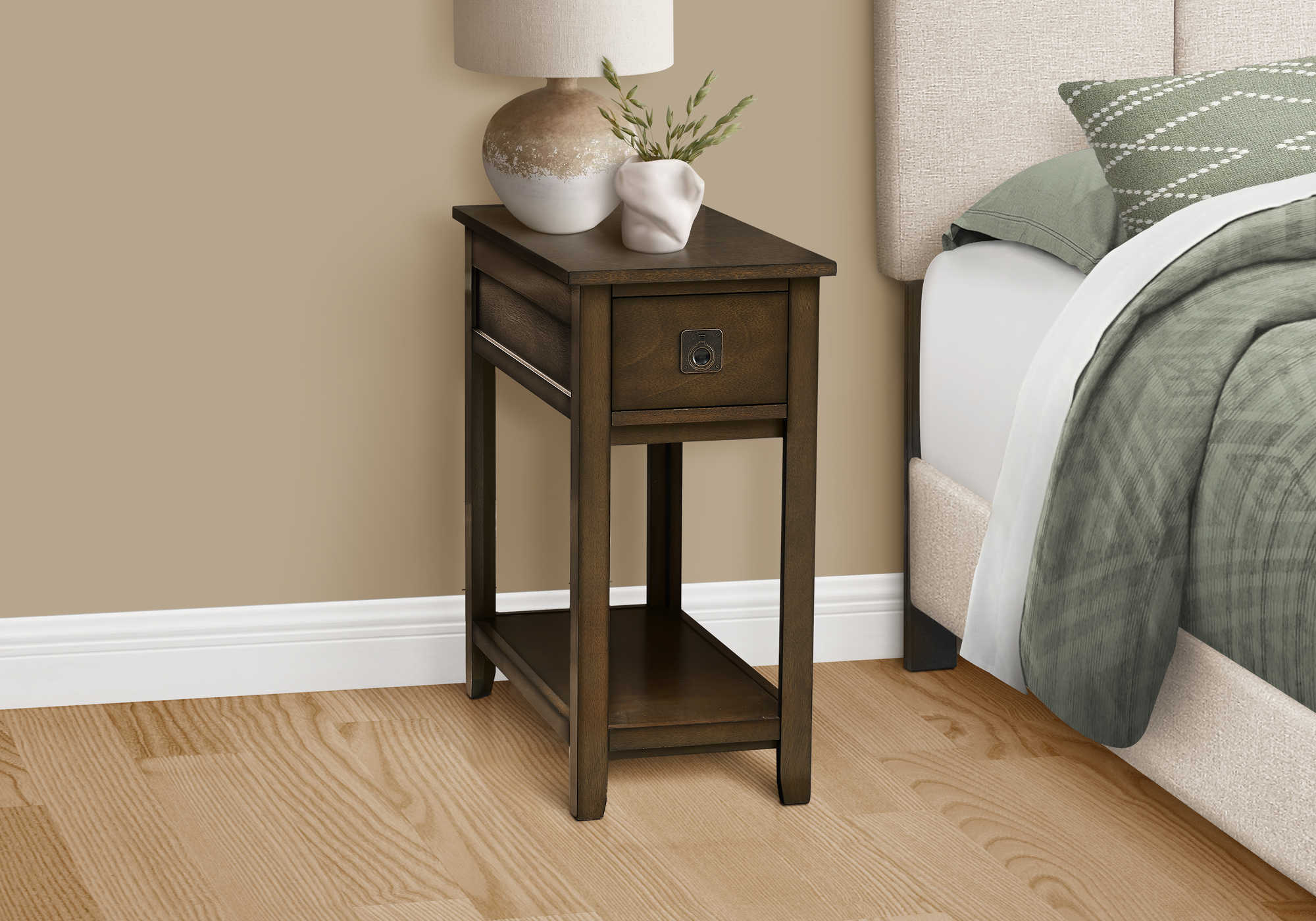 NIGHTSTAND - 24"H / ESPRESSO VENEER END TABLE