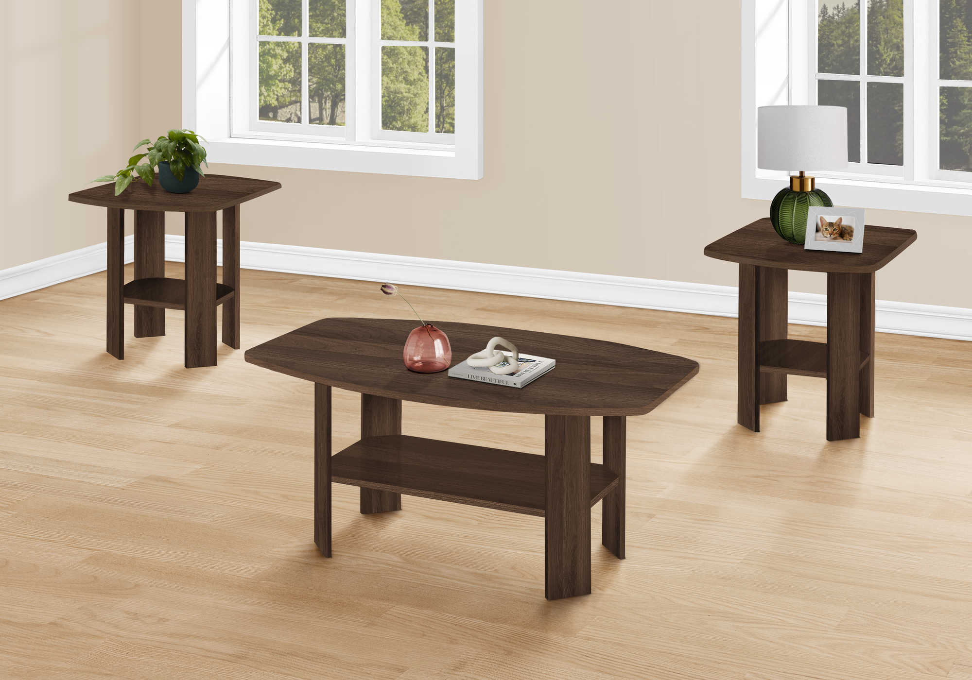 monarch 3 piece coffee table set