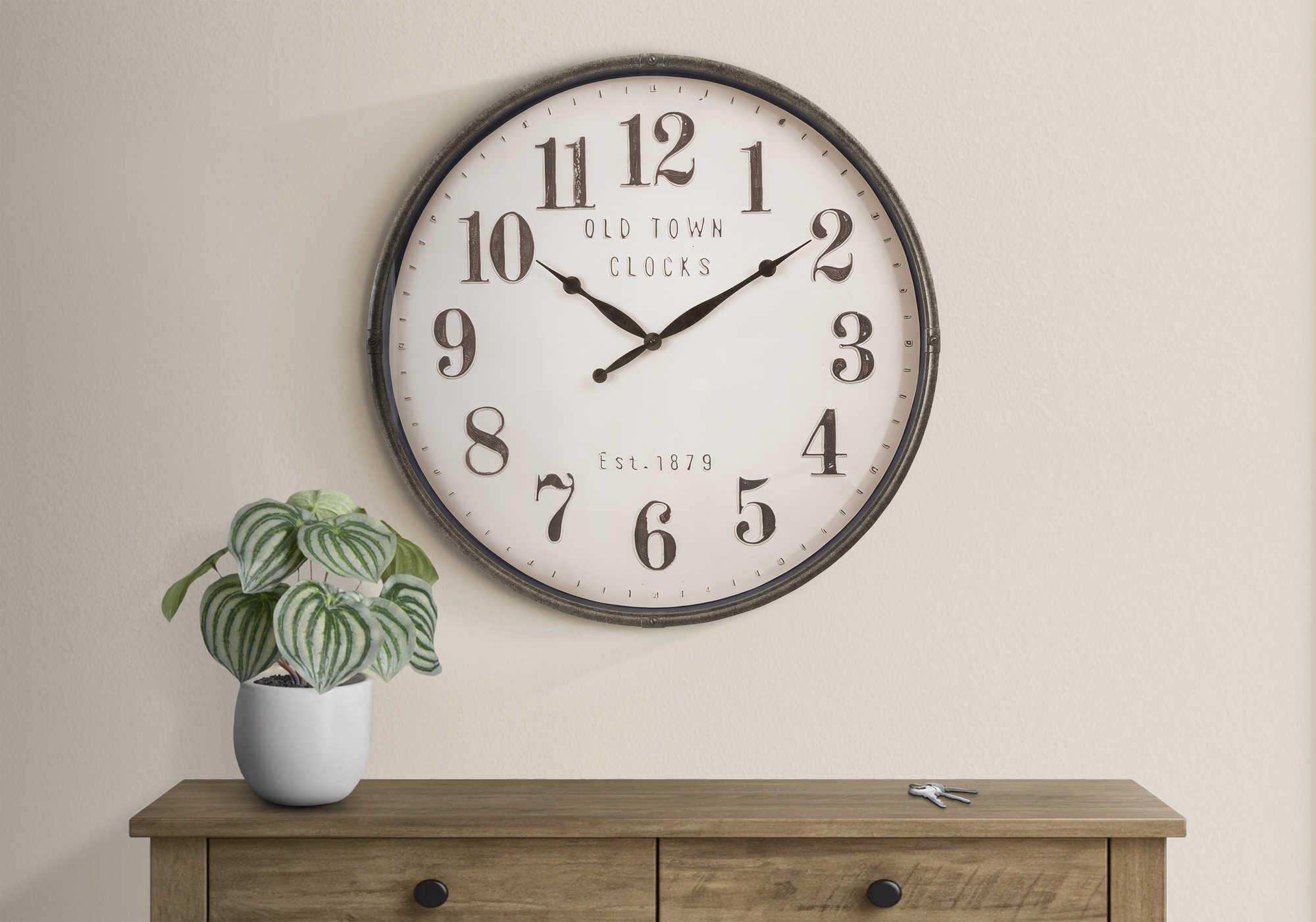 CLOCKS - 30"DIA / WALL CLOCK / BROWN