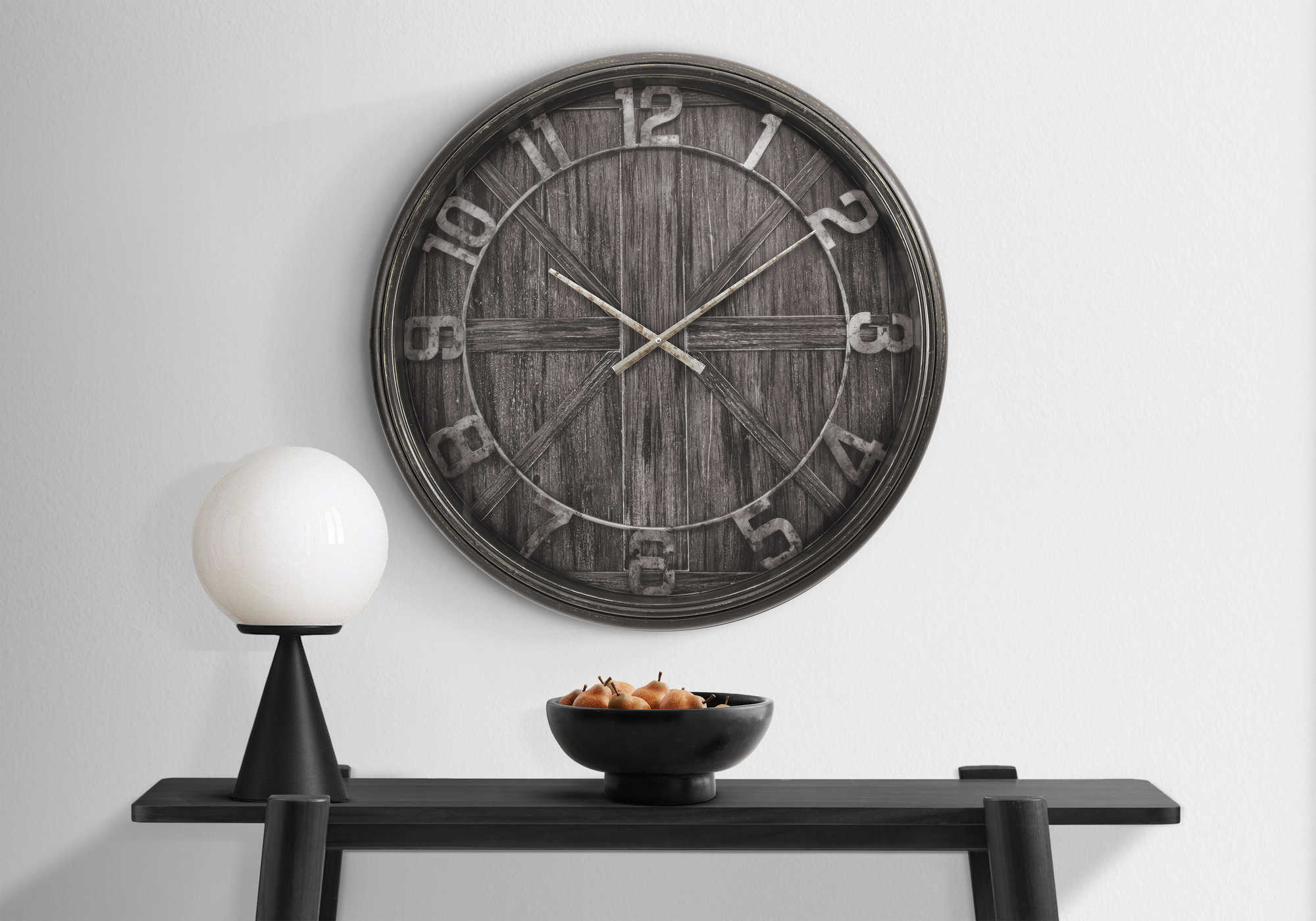 CLOCKS - 30"DIA / WALL CLOCK / BROWN