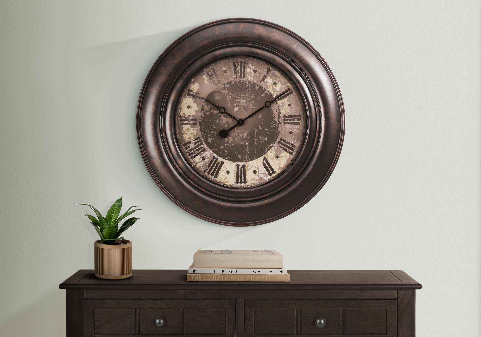 CLOCKS - 30"DIA / WALL CLOCK / BROWN