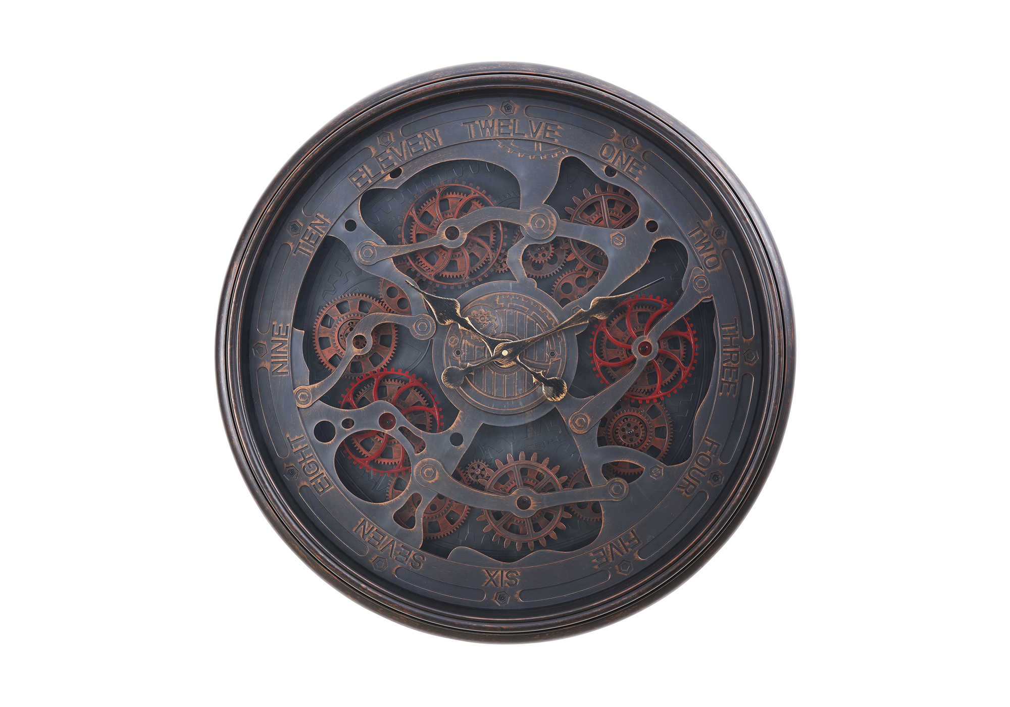 CLOCKS - 30"DIA / GEAR MECHANISM WALL CLOCK / BLACK