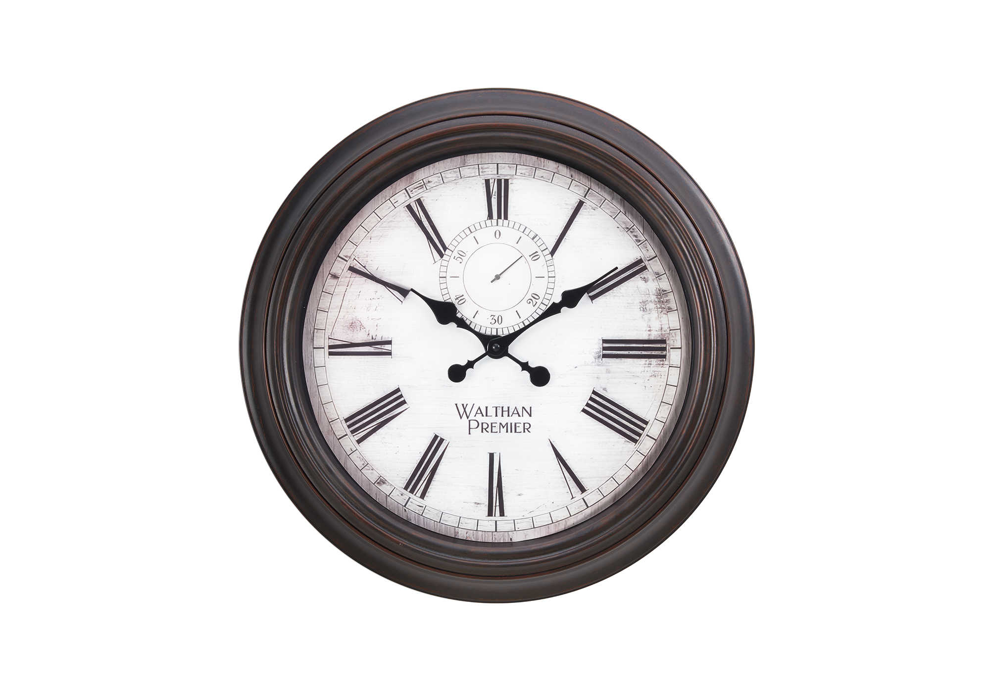 CLOCKS - 20"DIA / WALL CLOCK / BROWN