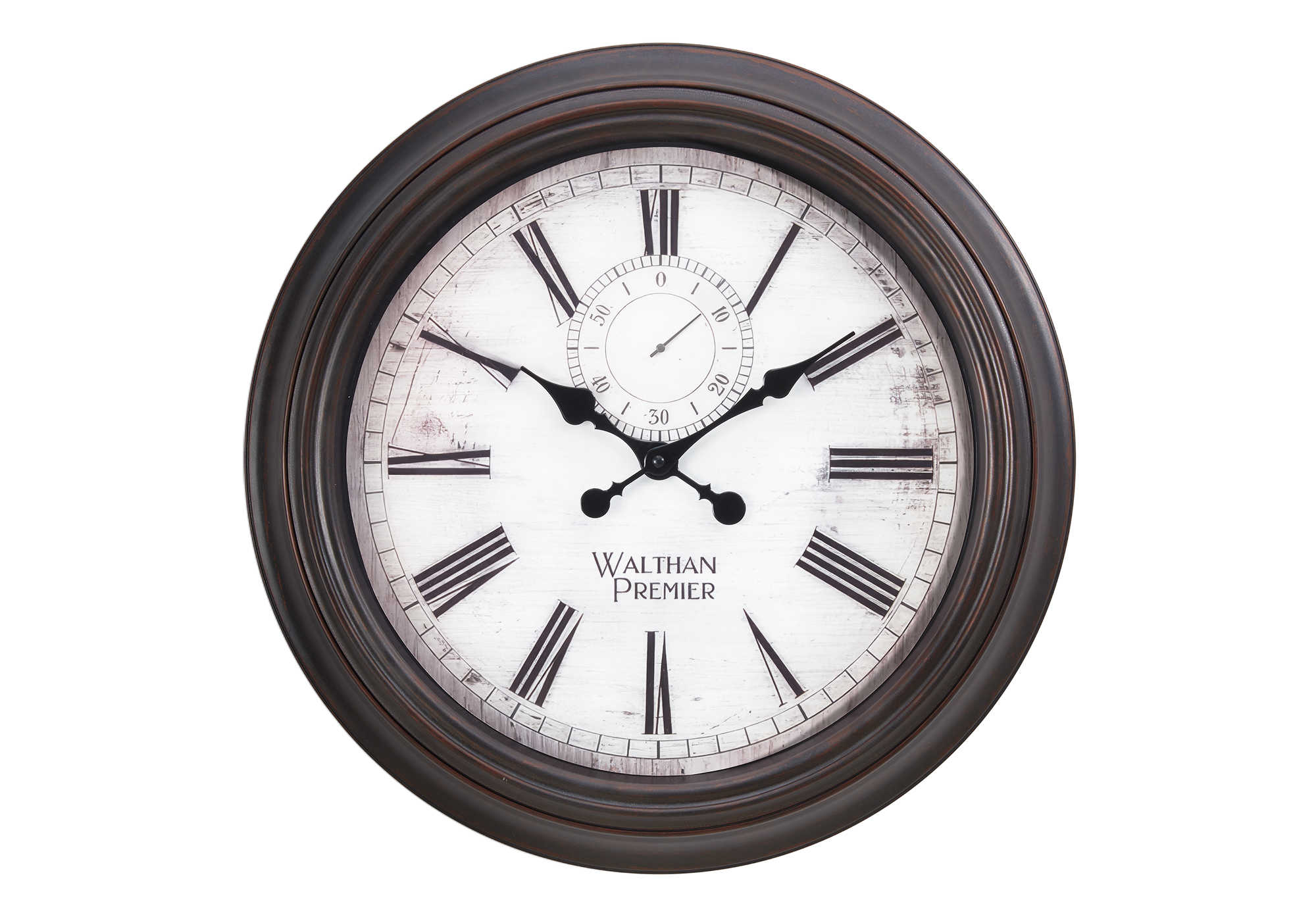 CLOCKS - 20"DIA / WALL CLOCK / BROWN