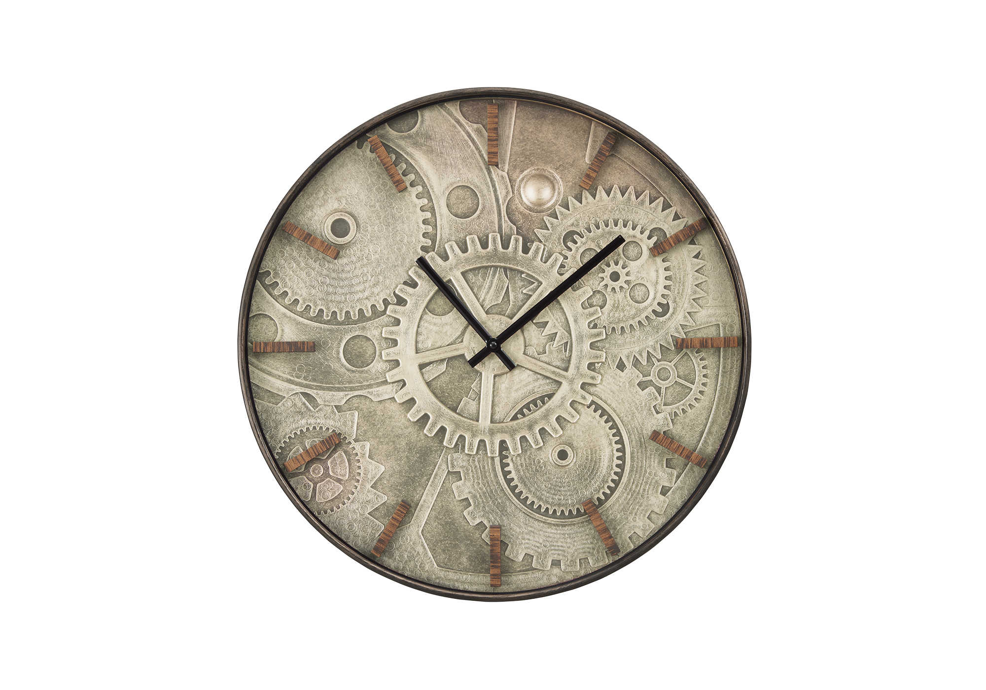 CLOCKS - 20"DIA / WALL CLOCK / BROWN