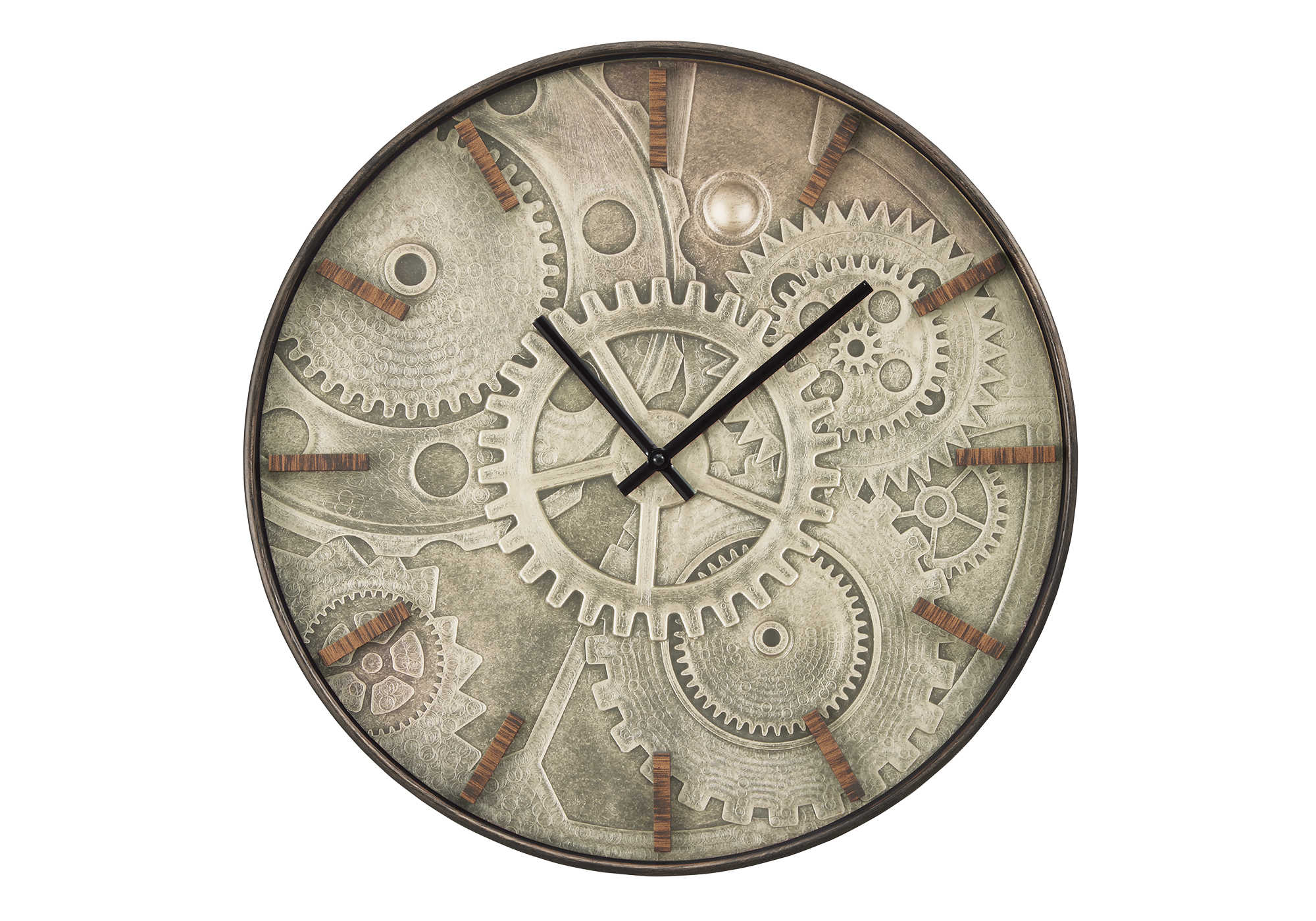 CLOCKS - 20"DIA / WALL CLOCK / BROWN