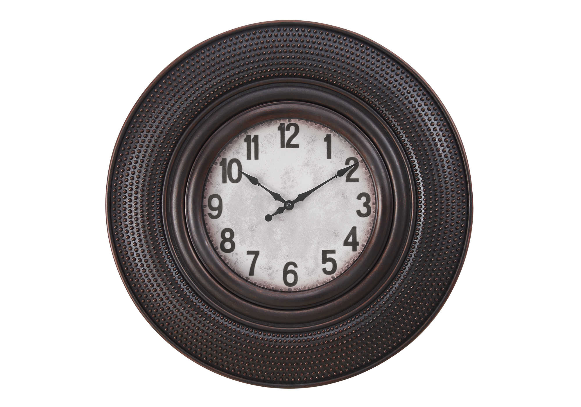 CLOCKS - 20"DIA / WALL CLOCK / ANTIQUE BROWN