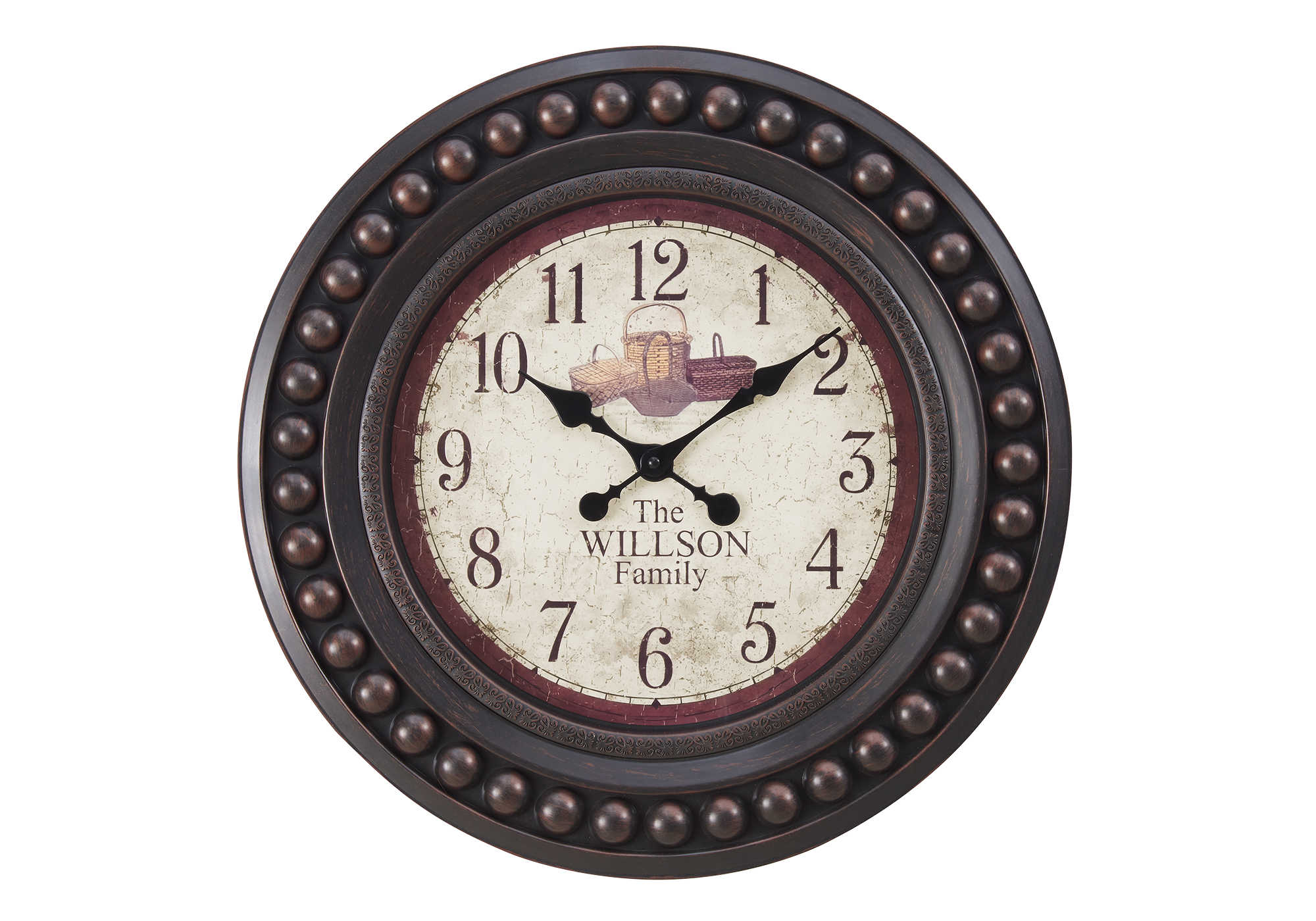 CLOCKS - 20"DIA / WALL CLOCK / ANTIQUE BROWN