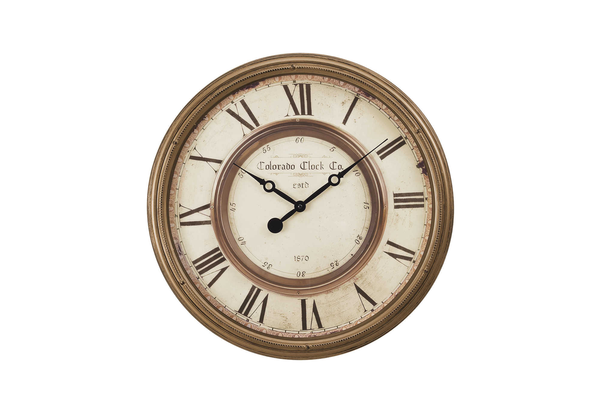 CLOCKS - 20"DIA / WALL CLOCK / ANTIQUE BROWN