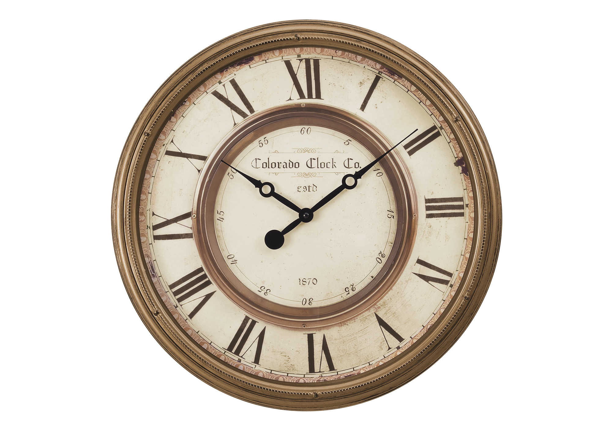 CLOCKS - 20"DIA / WALL CLOCK / ANTIQUE BROWN