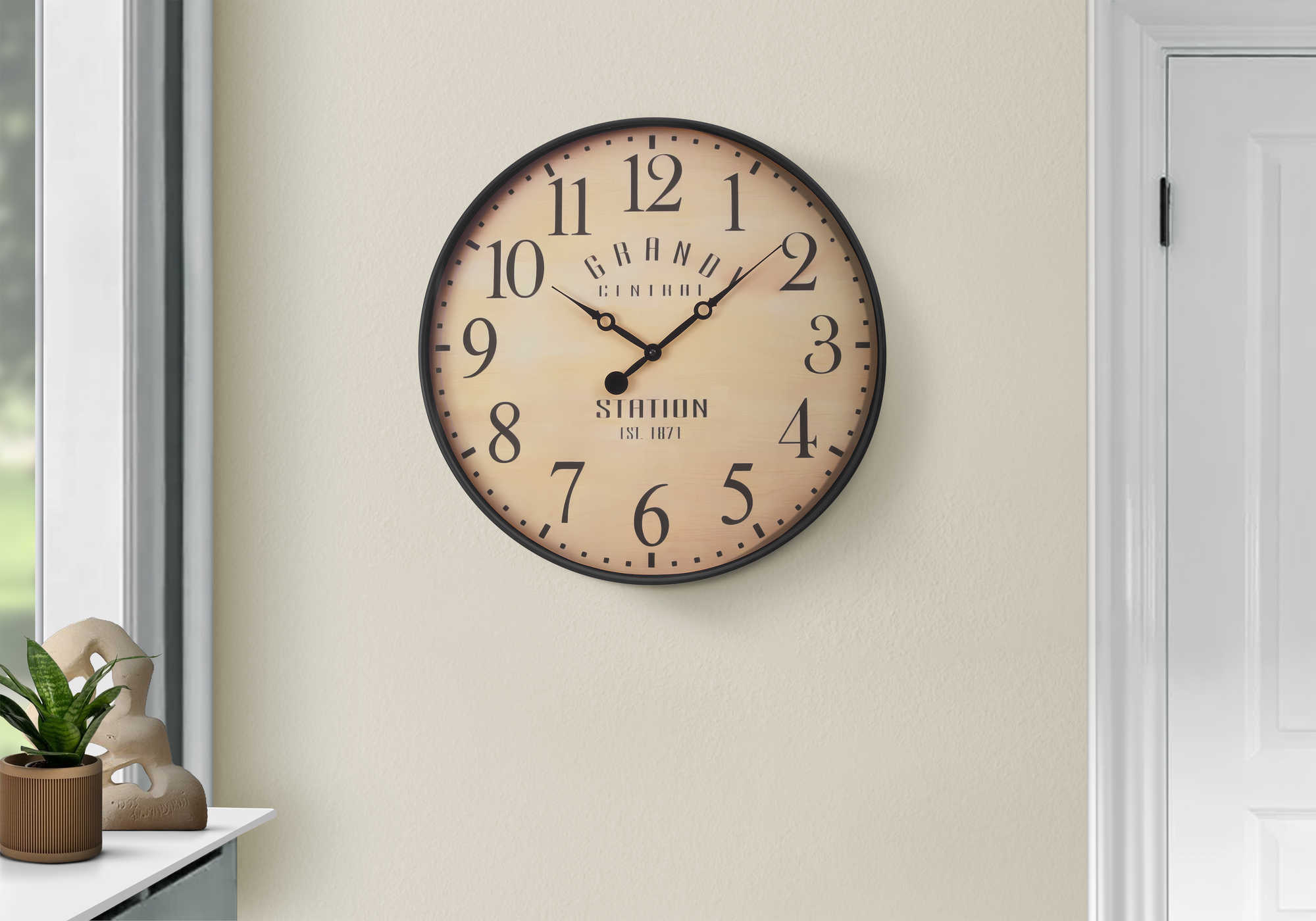 CLOCKS - 20"DIA / WALL CLOCK / ANTIQUE BROWN