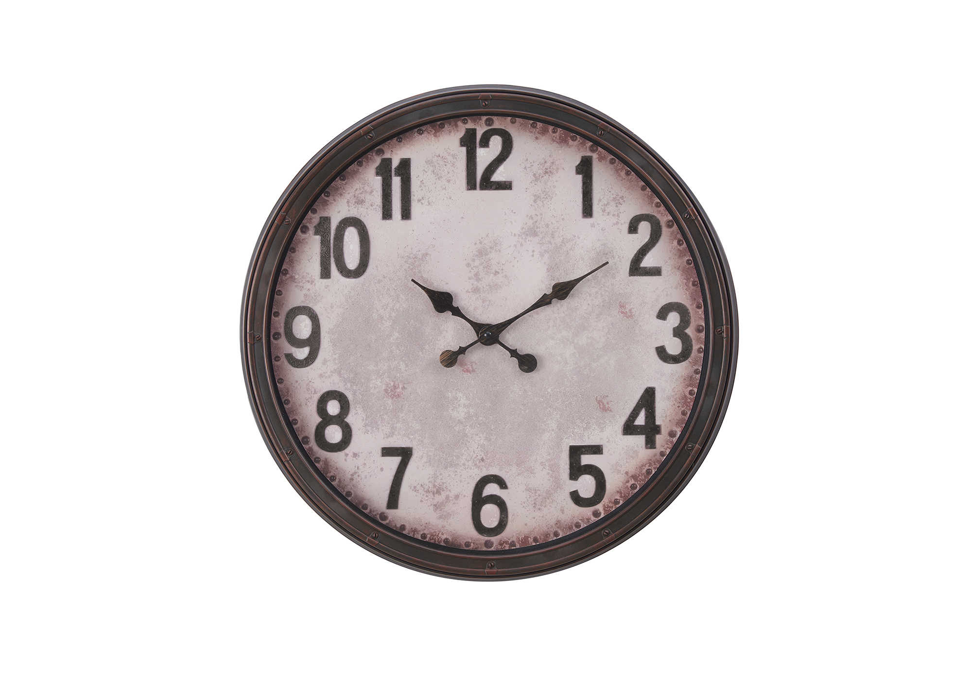 CLOCKS - 20"DIA / WALL CLOCK / ANTIQUE BROWN