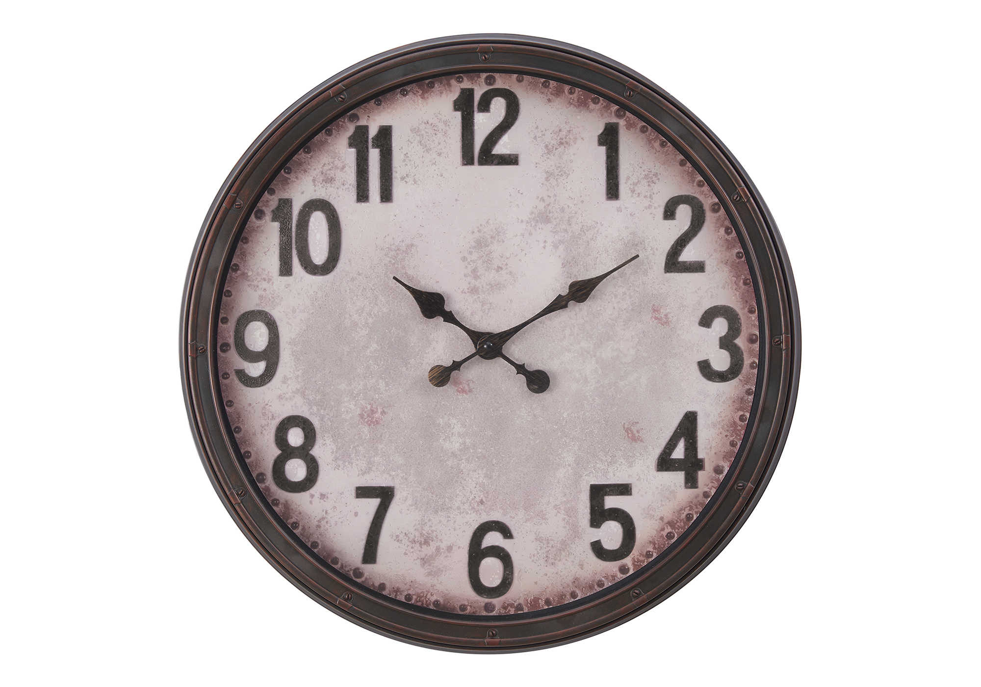 CLOCKS - 20"DIA / WALL CLOCK / ANTIQUE BROWN