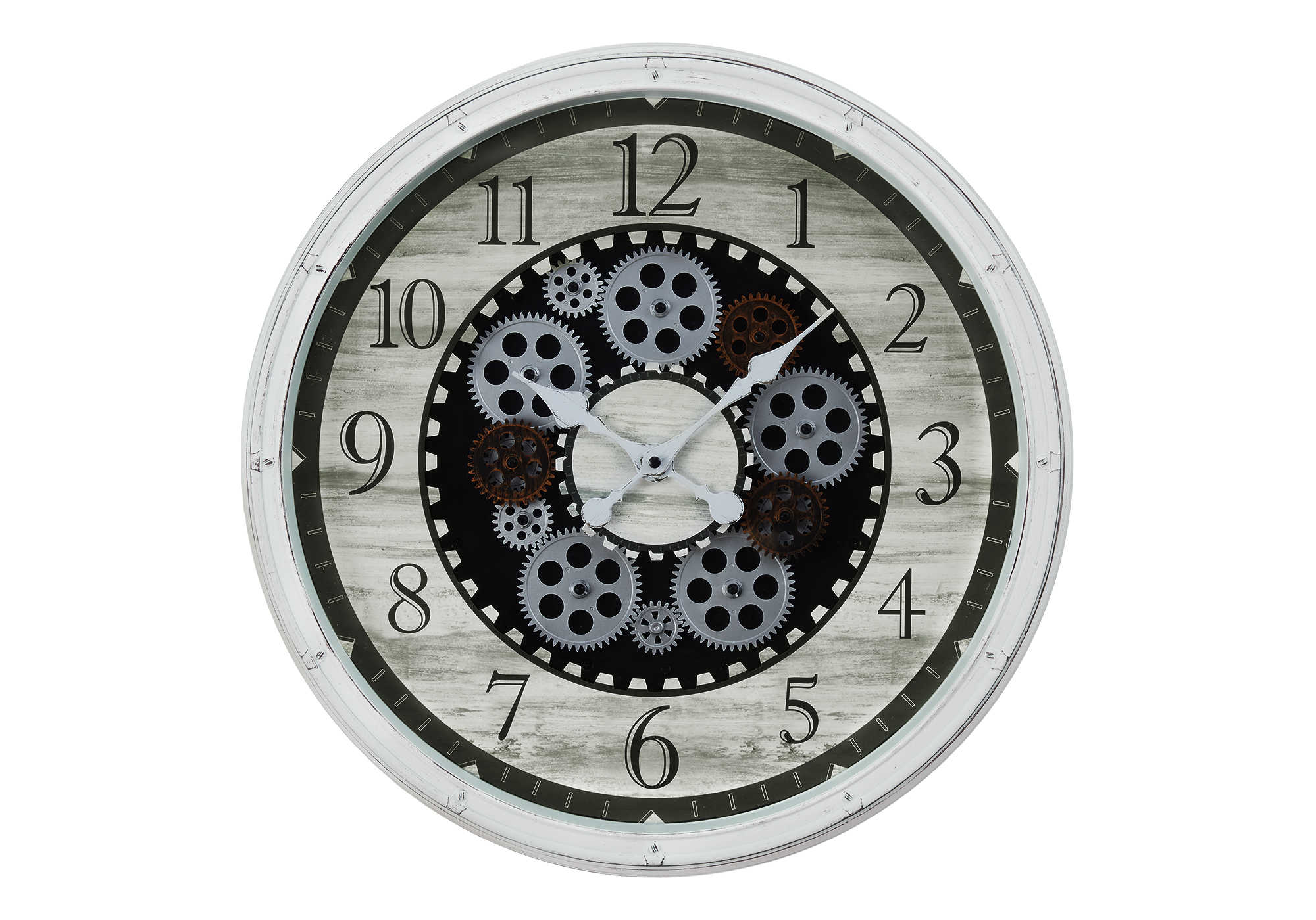 CLOCKS - 20"DIA / WALL CLOCK / ANTIQUE WHITE