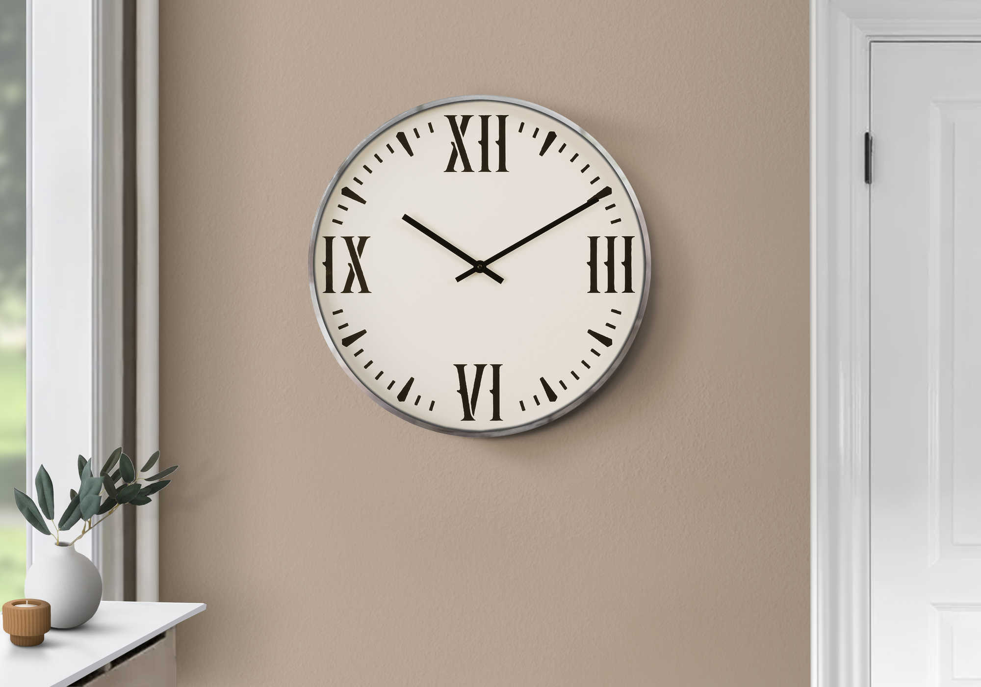 CLOCKS - 20"DIA / WALL CLOCK / WHITE